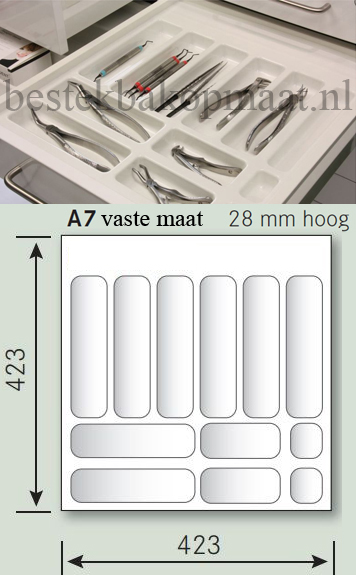 Hoog 28 mm vaste maat a7 medische lade indeling