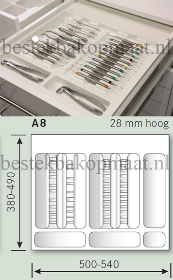 Hoog 28 mm a8 medische lade indeling