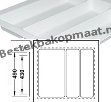 witte
bestekbakken  lange vakken