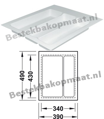 Kunststof bestekbak wit h748