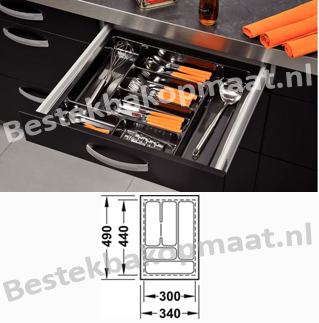 Trend zwart methalic print kunststof bestekbak