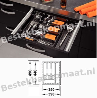 Trend zwart methalic print kunststof bestekbak