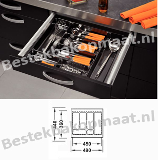 Trend zwart methalic print kunststof bestekbak